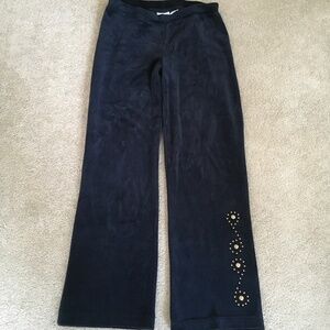 Darkest blue and gold wide leg pants with Stylish Embellishments size PS